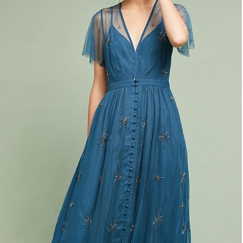 Anthropologie Lille beaded dress